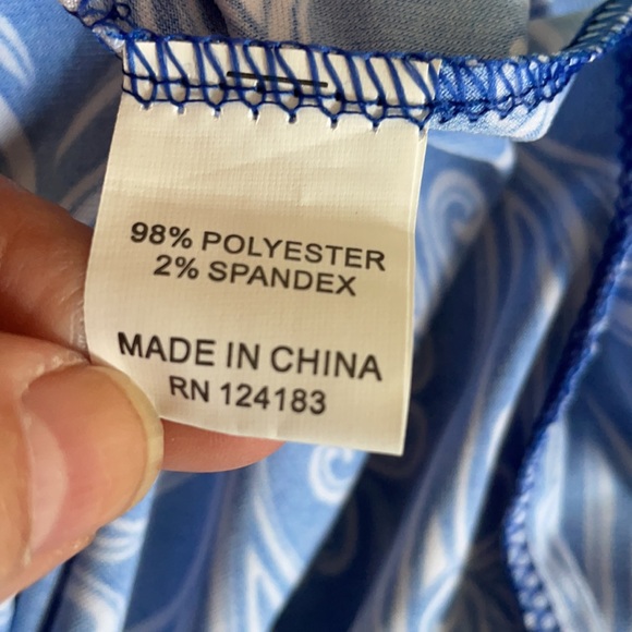 Summer NWT Dress Sleeveless Surplice Smock Waist Sleeveless Maxi Blue White S - Picture 9 of 10